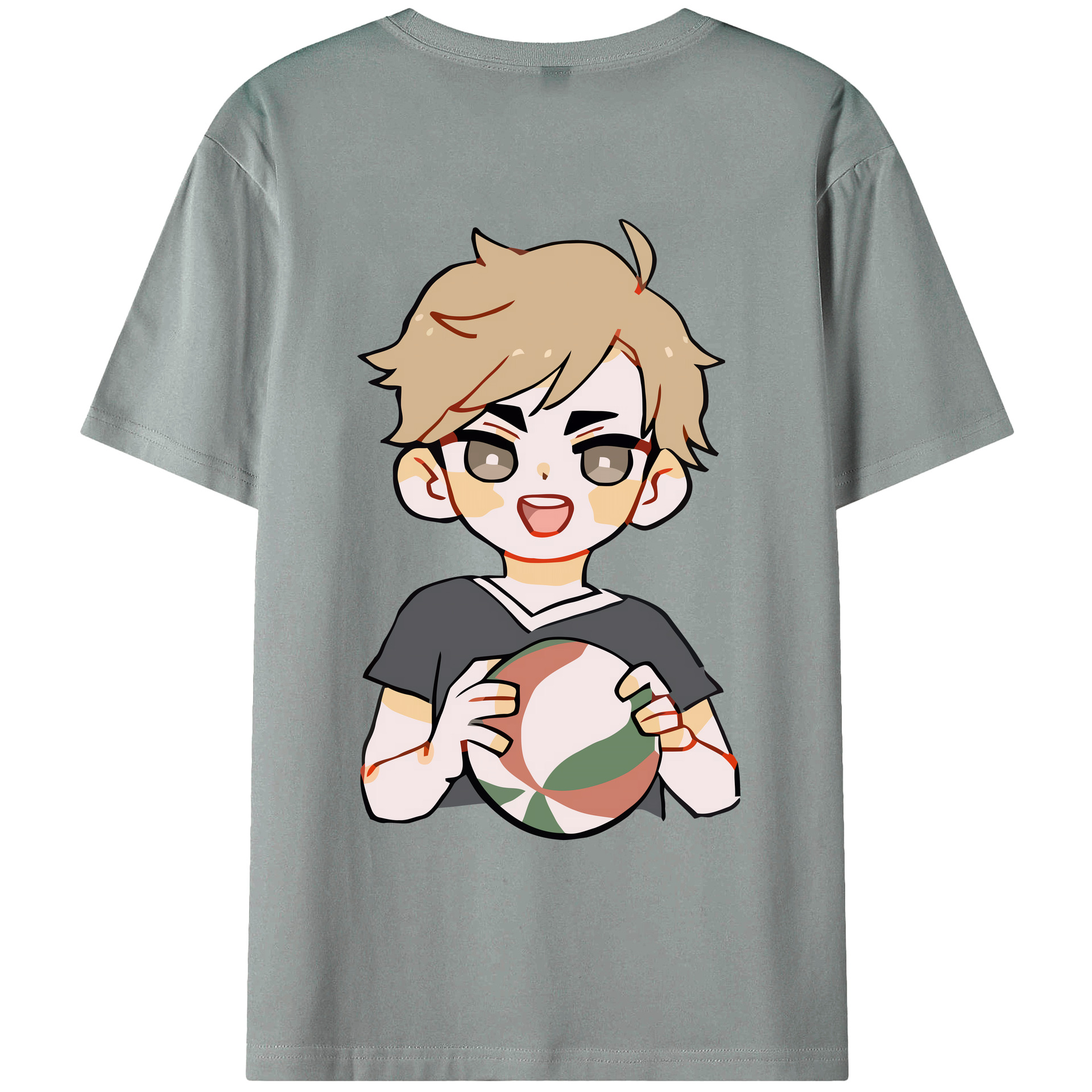 （画像用） ハイキュー!! Haikyu!! 綿100％ メンズ半袖Tシャツ（バックプリント） 通気性